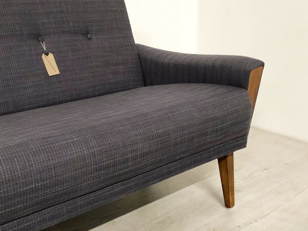 danish vintage model 60 mid century 60s 3 seat lounge sofa settee grey